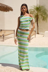 MAHLIA MIDI SKIRT - AQUA MULTI
