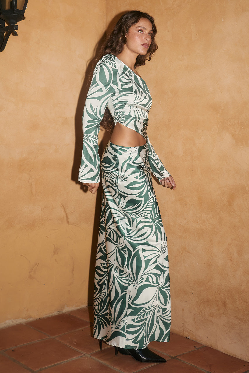 MAJA LOW WAIST MAXI SKIRT - NIKKI KHAKI