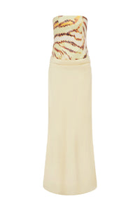 MAKENA STRAPLESS SEQUIN MAXI DRESS - CAMELLIA BEIGE