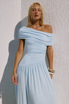 MALANI ONE SHOULDER MAXI DRESS - BLUE