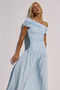 MALANI ONE SHOULDER MAXI DRESS - BLUE