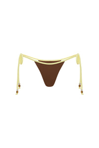 MAMBA SIDE TIE BIKINI BOTTOM - MOCHA/LEMON