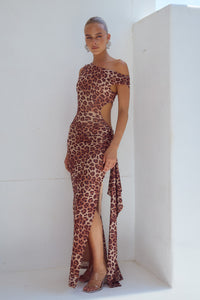 MARA MAXI DRESS - LEOPARD PRINT