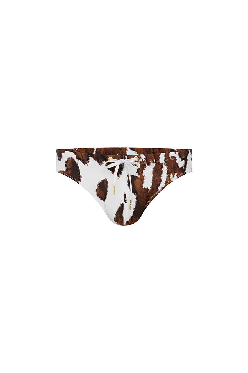 MARCEL PRINTED RACER SWIM BRIEF - SHILOH WHITE