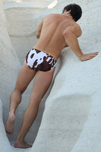 MARCEL PRINTED RACER SWIM BRIEF - SHILOH WHITE