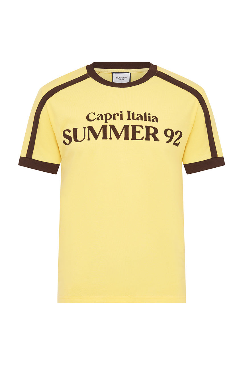 MARK SHORT SLEEVE T-SHIRT - YELLOW/CHOC
