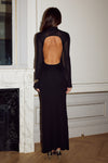 MARTINA SLEEVED KNIT MAXI DRESS - BLACK