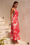 MATELO MIDI DRESS - MATELO RED