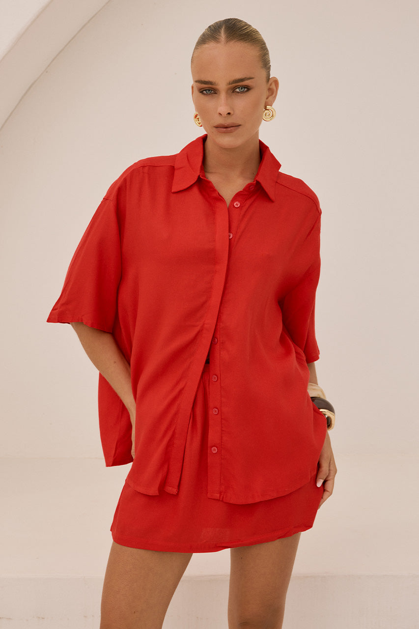 ADELYN SHIRT - RED