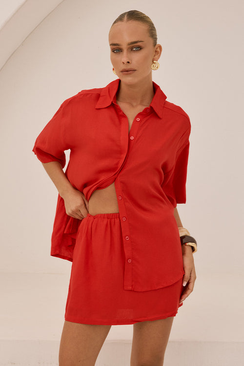 ADELYN MINI SKIRT - RED