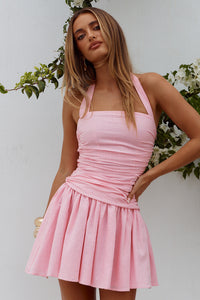 MATTIE HALTER MINI DRESS - PINK