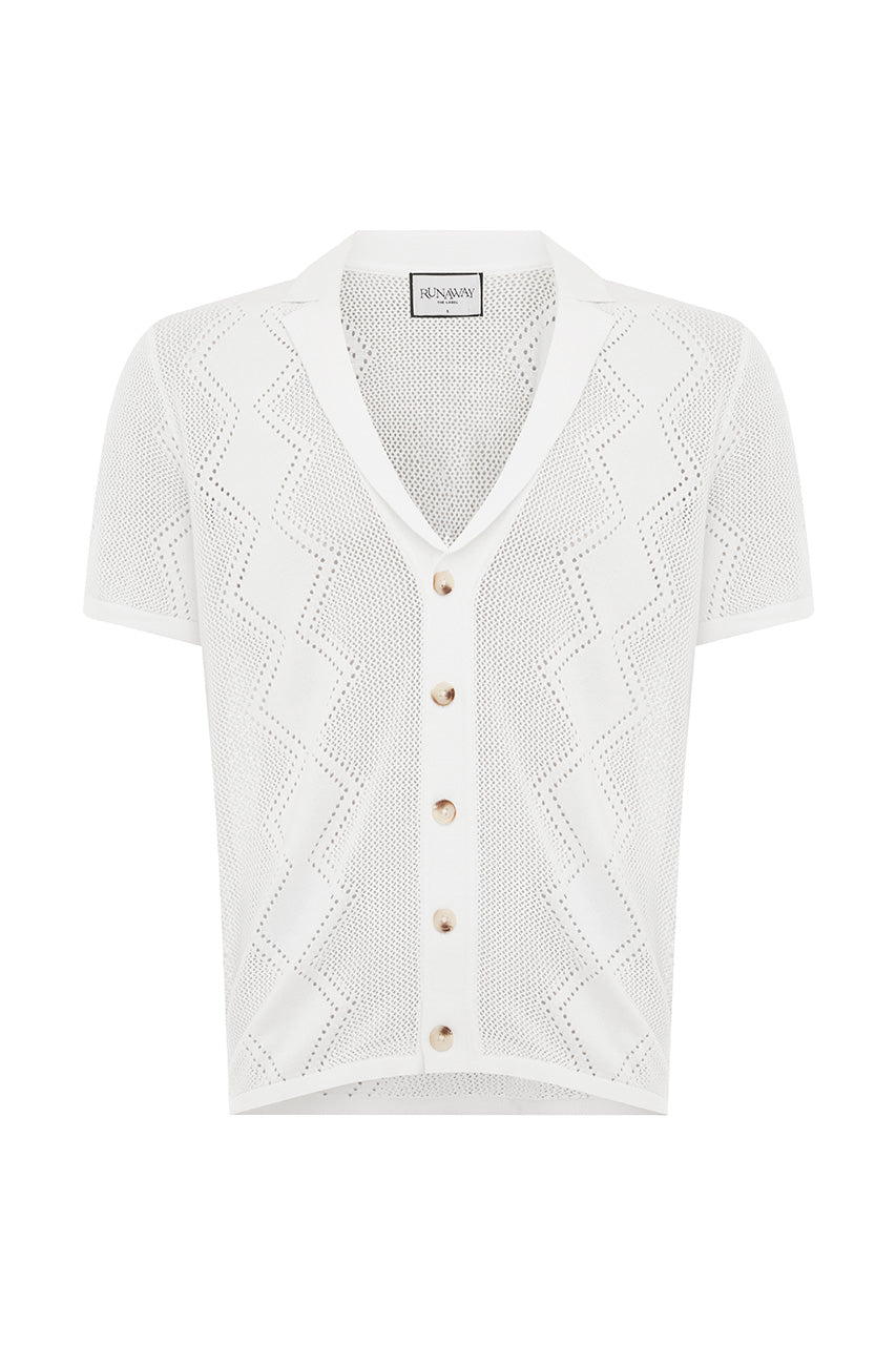 MAVERICK KNIT TOP - WHITE