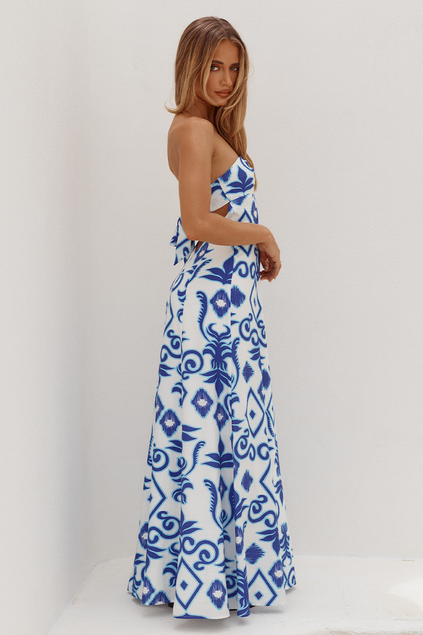 MELESA STRAPLESS MAXI DRESS - MADDIE BLUE