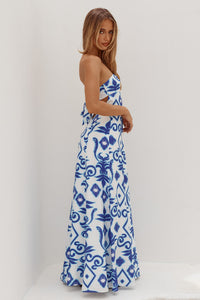 MELESA STRAPLESS MAXI DRESS - MADDIE BLUE