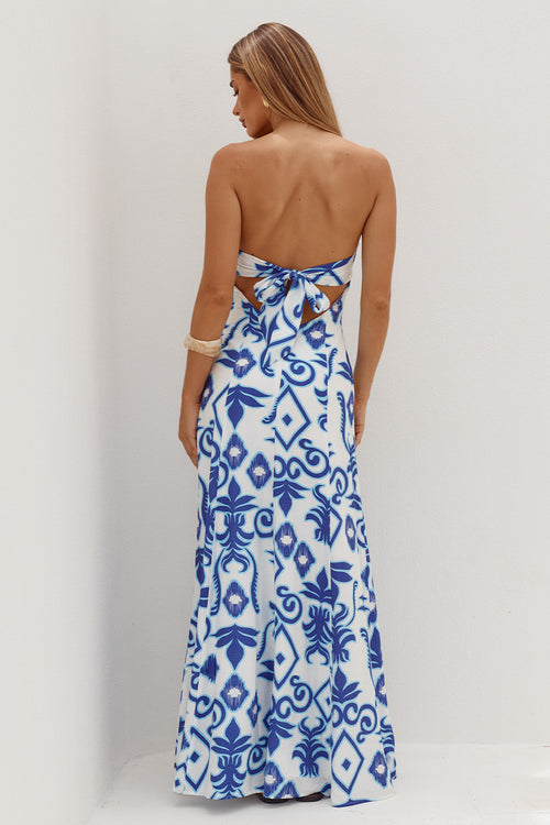 MELESA STRAPLESS MAXI DRESS - MADDIE BLUE