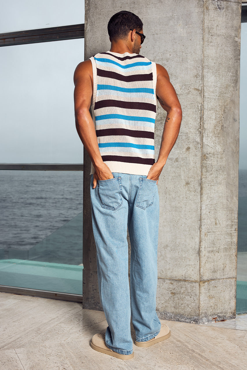 MICHELO KNIT TANK - CHOCOLATE MULTI