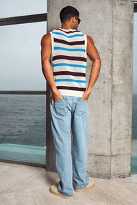 MICHELO KNIT TANK - CHOCOLATE MULTI