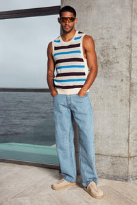 MICHELO KNIT TANK - CHOCOLATE MULTI