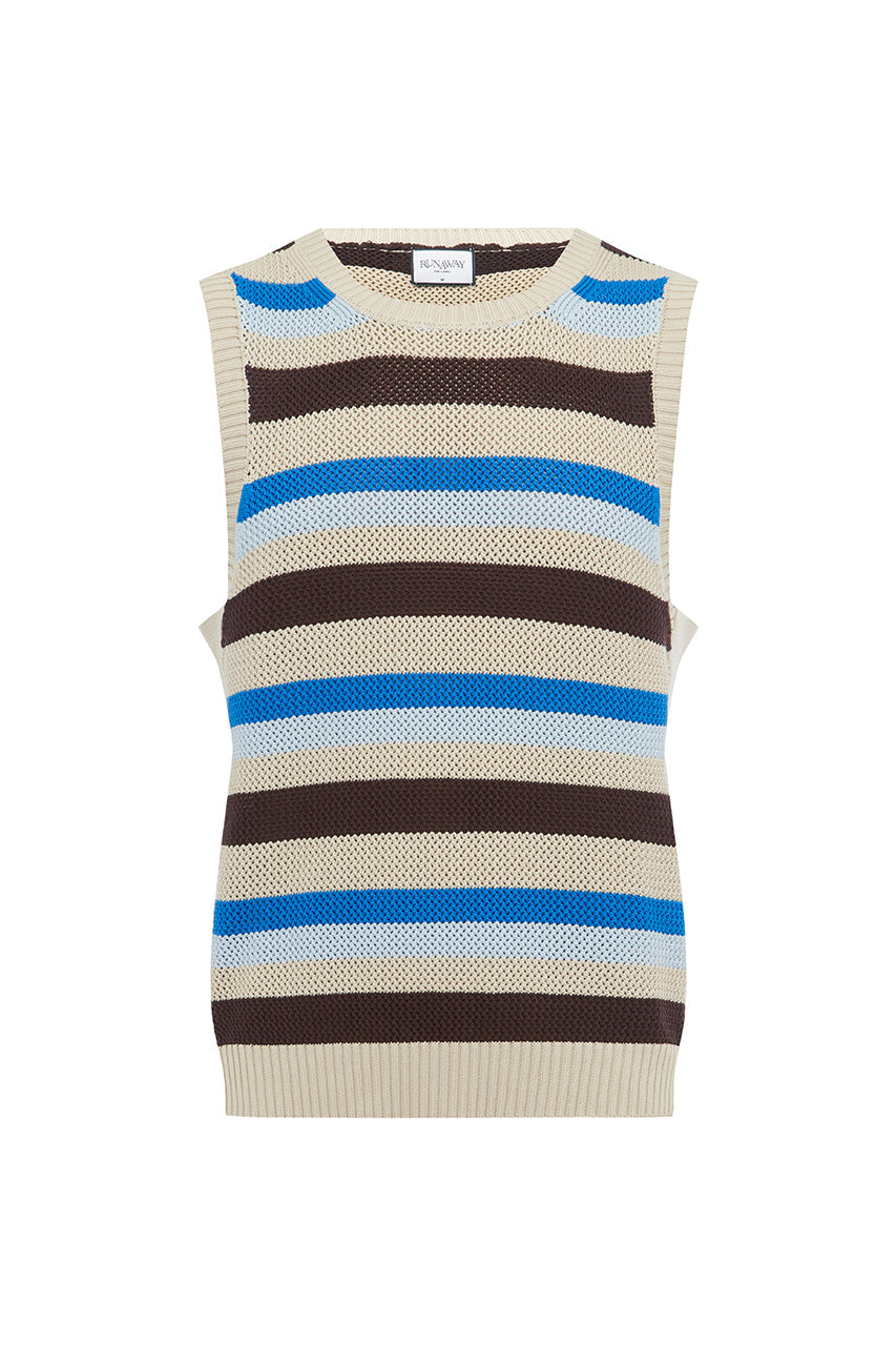 MICHELO KNIT TANK - CHOCOLATE MULTI