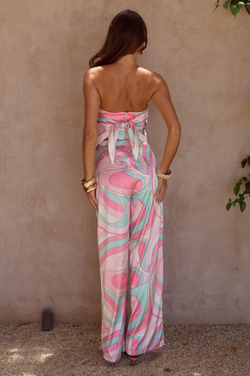 MILANI RELAXED SATIN PANT - CAMINO PINK