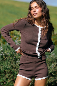 MILENIA KNIT HOT SHORT - CHOCOLATE