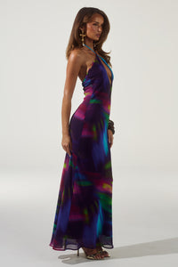 MIRAE CROSS FRONT MAXI DRESS - TUSCAN PURPLE