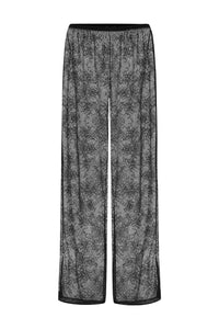 MODA STRAIGHT LEG LACE PANT - BLACK