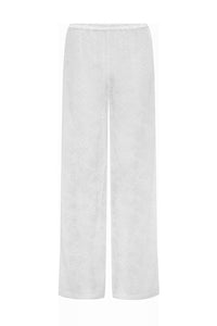 MODA STRAIGHT LEG LACE PANT - WHITE
