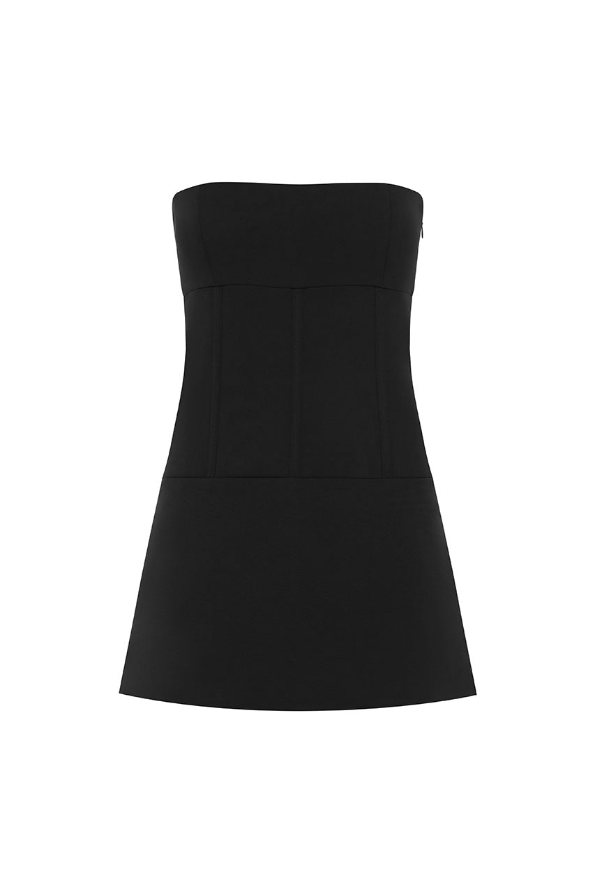 MODA STRAPLESS TAILORED BUSTIER - BLACK