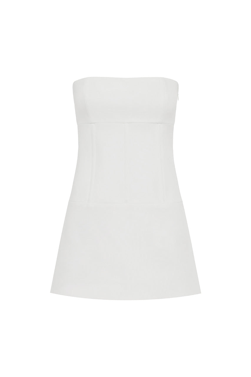 MODA STRAPLESS TAILORED BUSTIER - WHITE