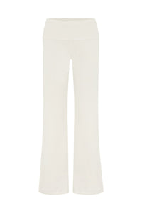 MONISHA FOLDOVER FLARE KNIT PANT - CREAM
