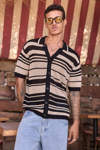 MONROE TOP - BLACK/SAND STRIPE