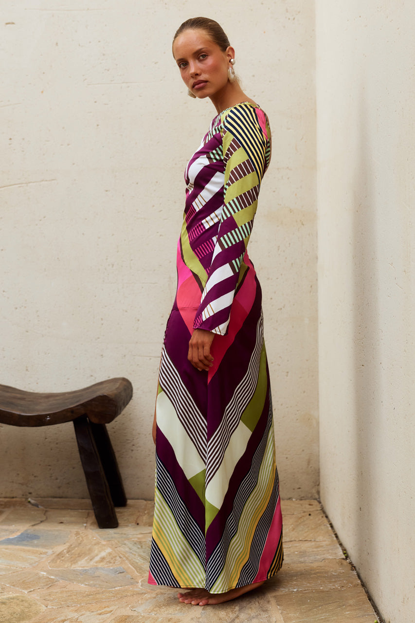 MONTIE SLEEVED MAXI DRESS - LETTIE MULTI
