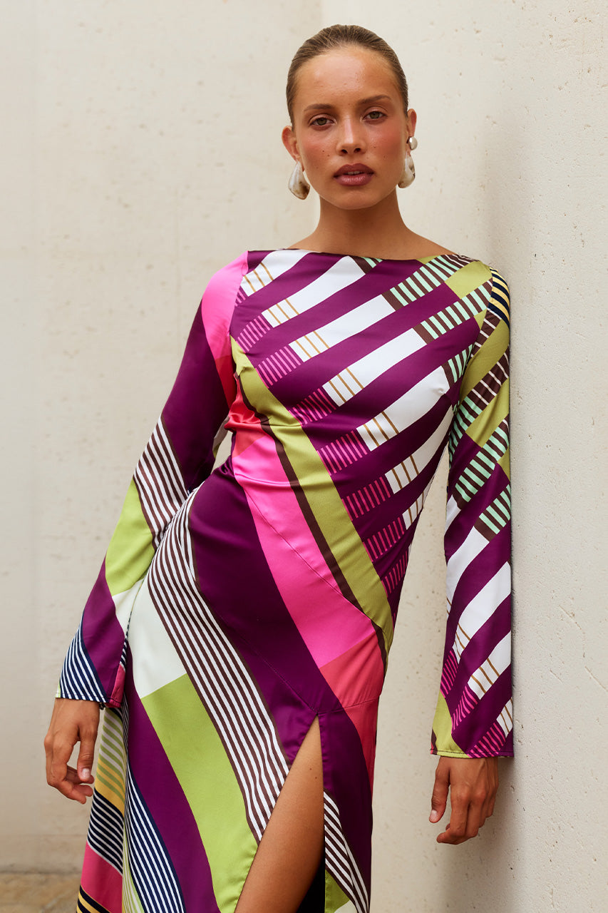 MONTIE SLEEVED MAXI DRESS - LETTIE MULTI