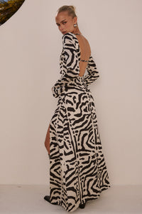 MONTIE SLEEVED MAXI DRESS - MAJA BLACK