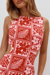 MYRA CUT OUT MINI DRESS - AMIRA RED PINK