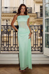 NAELLE ONE SHOULDER MAXI DRESS - KEY LIME