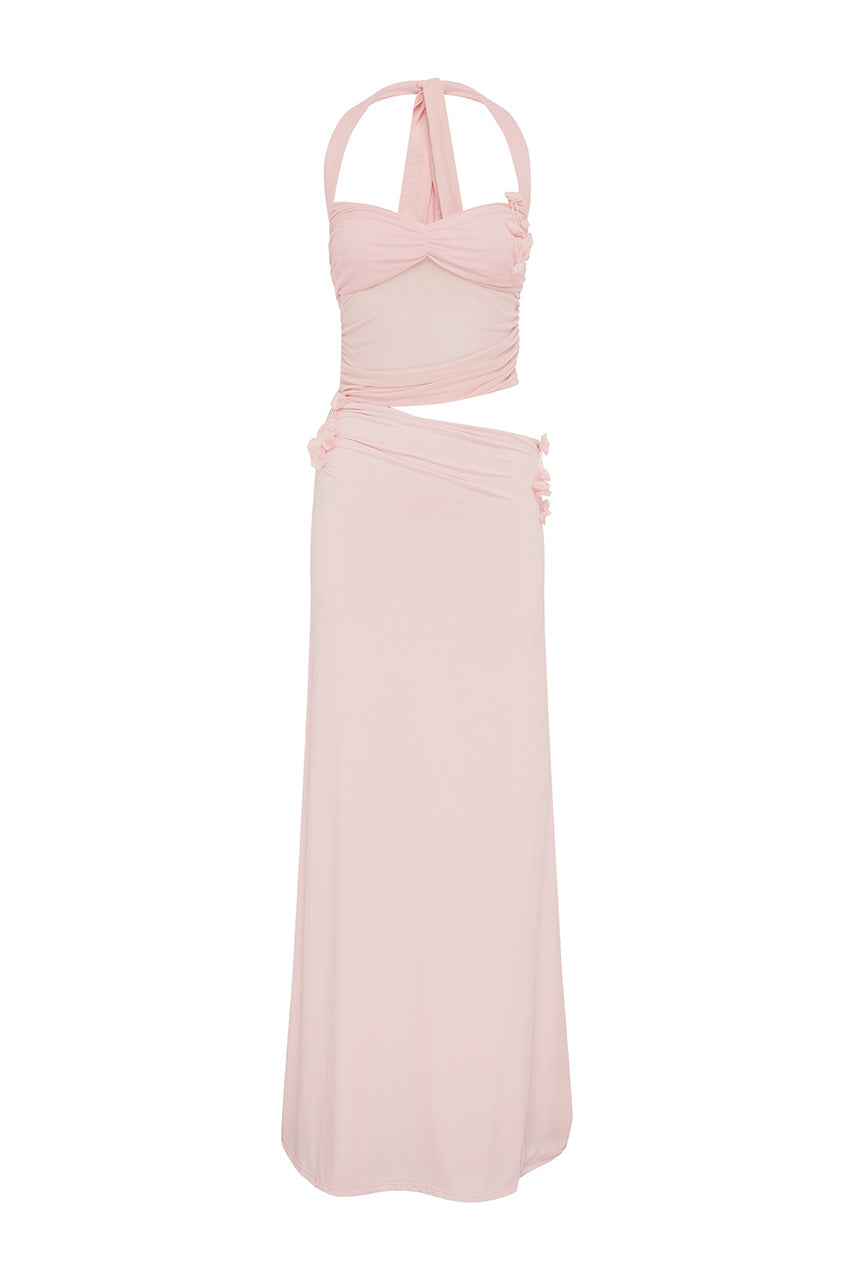 NALITA HALTER CUTOUT MAXI DRESS - PETAL