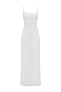 NATALIE SCOOP LACE MAXI DRESS - WHITE