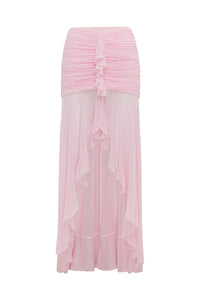NERIDAH RUFFLE FRONT MAXI SKIRT - MUSK