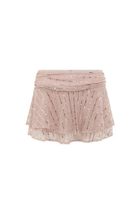 NERISSA DOUBLE RUFFLE MINI SKIRT - MUSK