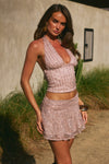 NERISSA V-NECK HALTER  TOP - MUSK