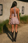 NERISSA DOUBLE RUFFLE MINI SKIRT - MUSK