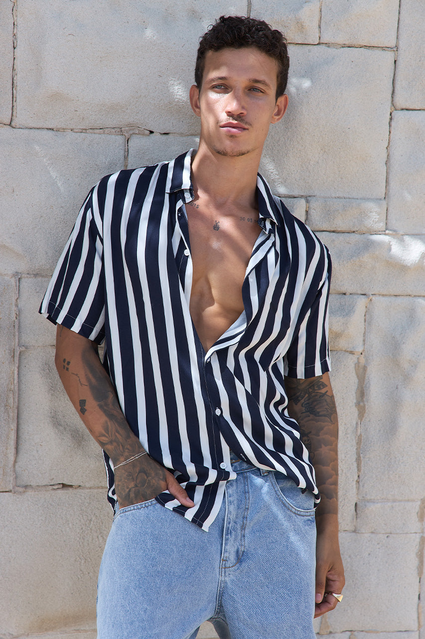 NICK SHIRT - NAVY/WHITE