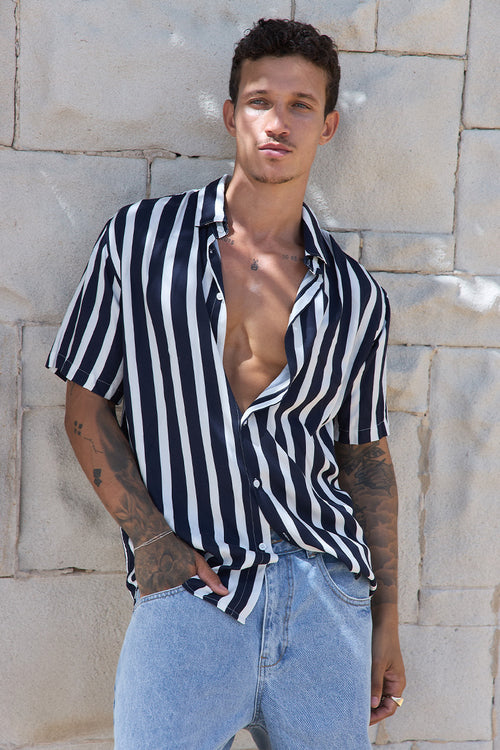 NICK SHIRT - NAVY/WHITE