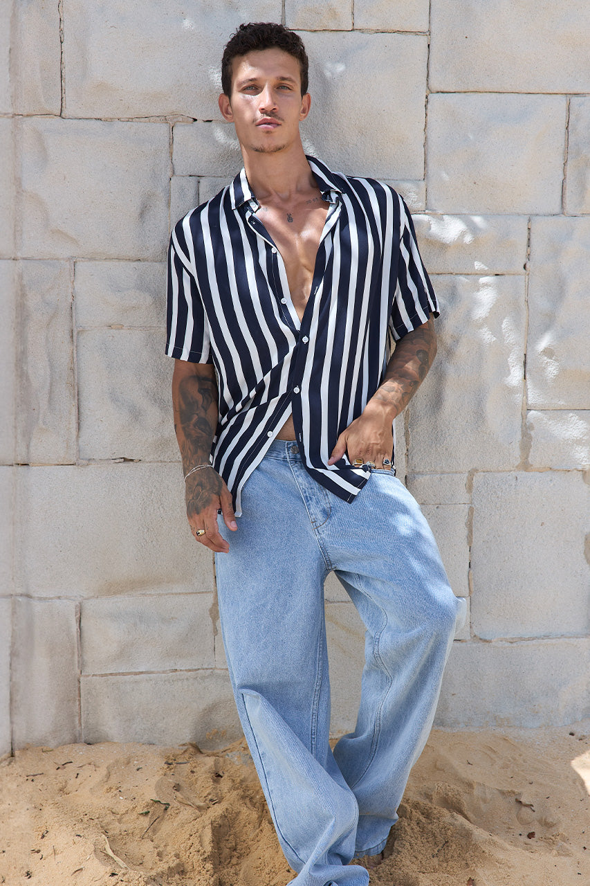 NICK SHIRT - NAVY/WHITE