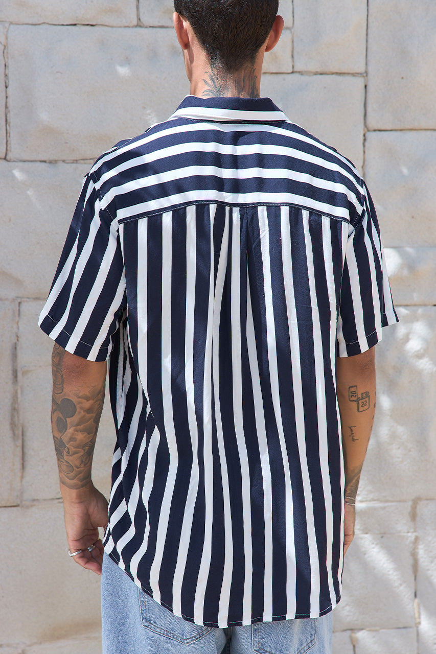 NICK SHIRT - NAVY/WHITE