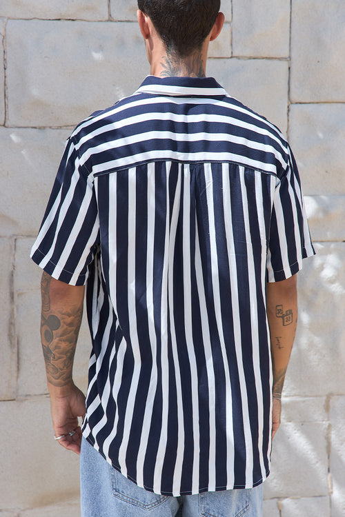 NICK SHIRT - NAVY/WHITE