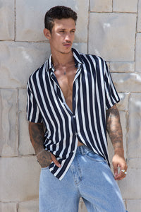 NICK SHIRT - NAVY/WHITE