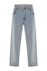 NICOLO WIDE LEG JEANS - BLUE MID WASH